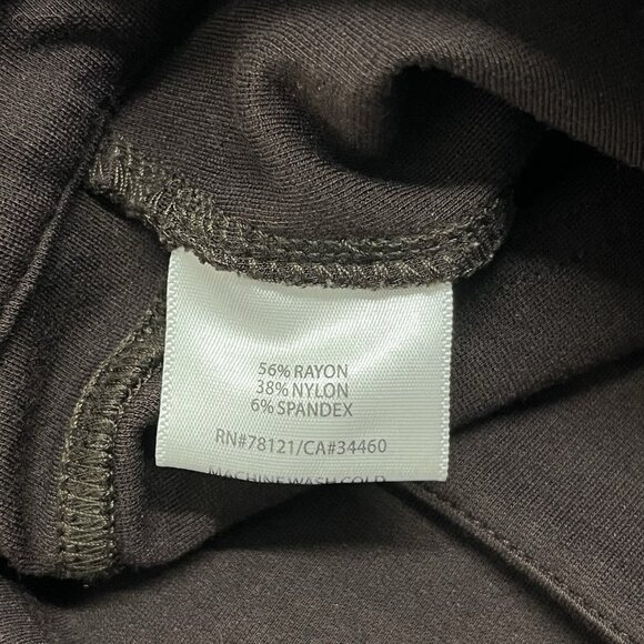 Eileen Fisher Ponte Knit Ankle Zip Riding Style Pants Womens M Brown Equestrian - Picture 6 of 11